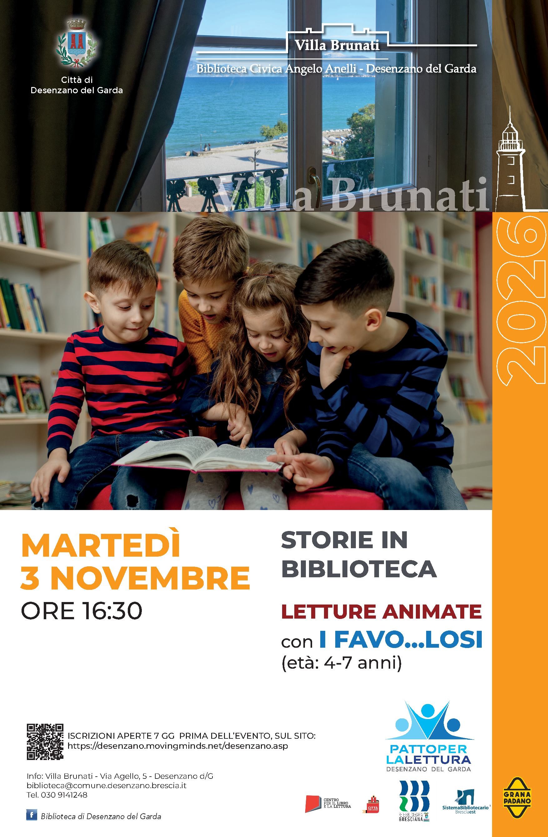 martedì 3 novembre, ore 16:30 STORIE IN BIBLIOTECA LETTURE ANIMATE con I FAVO...LOSI